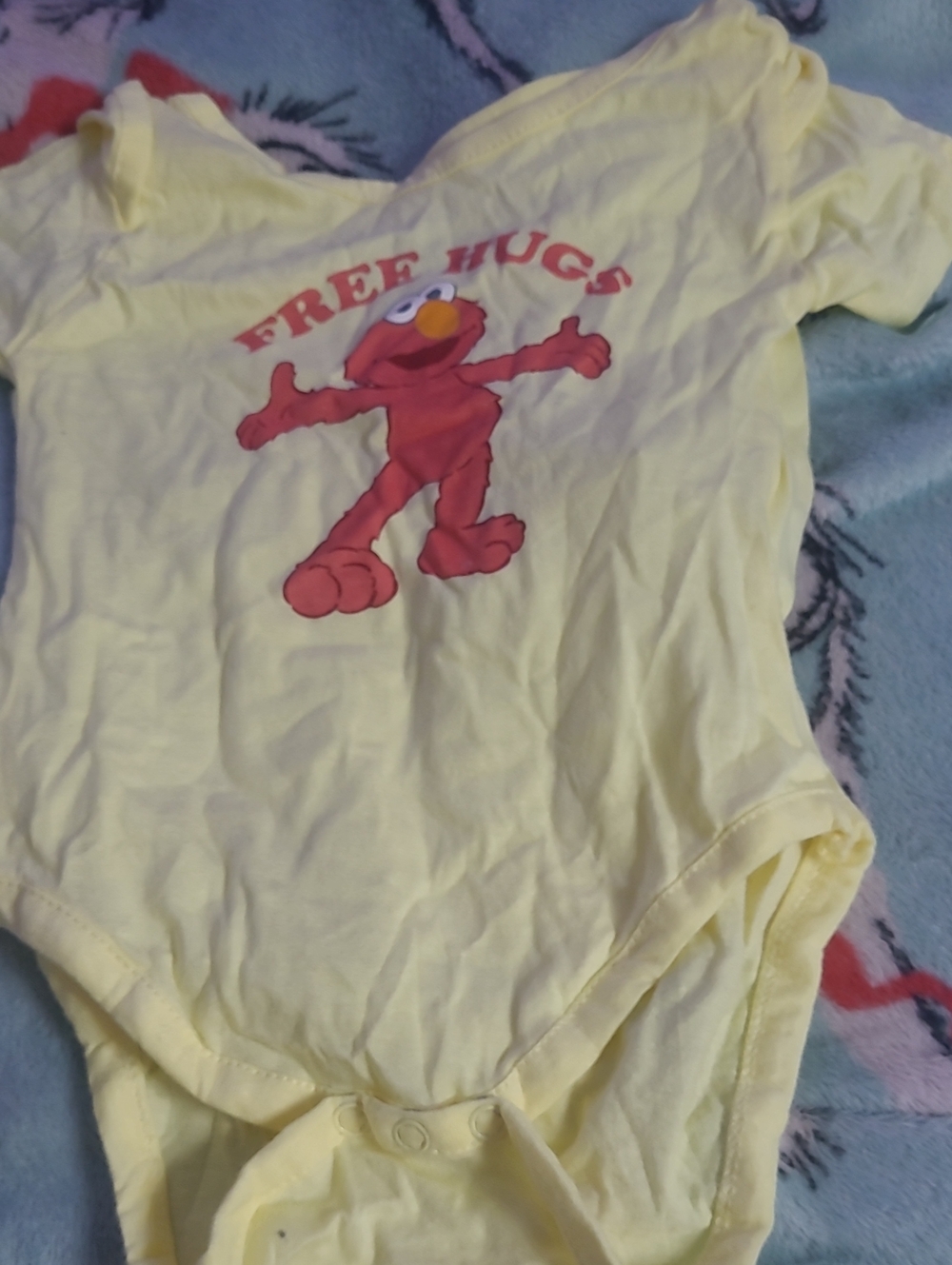 Sesame Street Yellow Elmo "Free Hugs" One-Piece Bodysuit